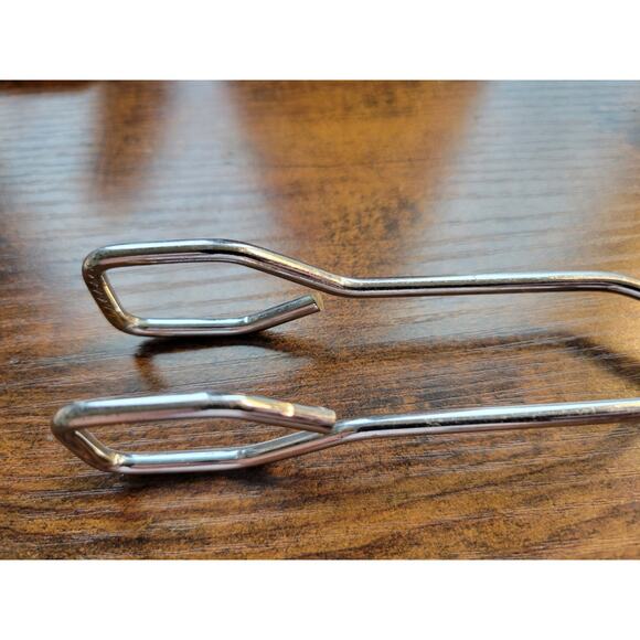 Vintage Red Plastic Handle 10" Stainless Steel Tongs - Picture 7 of 8